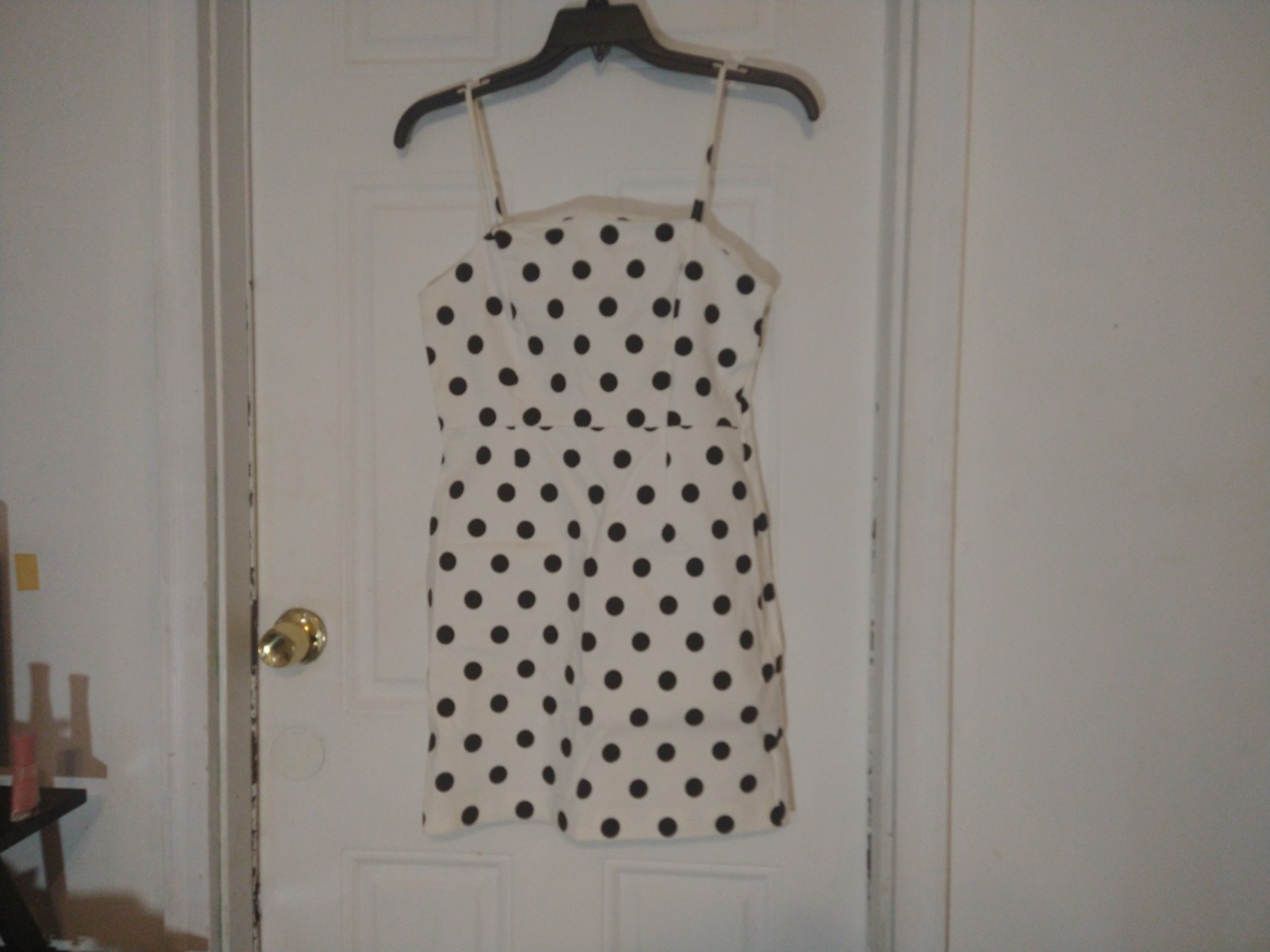 Forever 21 White And Black Polkadot Dress Size L Spaghetti Strap