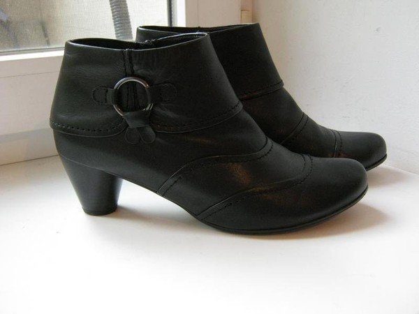 Women Gabor Boots Black Leather 39.5 #7TYO