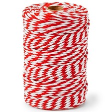 SMARTCASUAL Red and White Cotton Twine, 700 Feet Natural Bakers String for