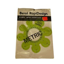 Vintage Berol RapiDesign R-2075 Metric Radius Guide Template Drafting Tool