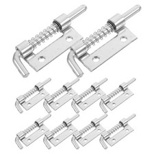 10Pcs Durable Spring Latch Galvanized Iron Silver Door Lock for Home Use