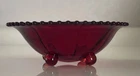 VTG Imperial Four Toed Footed Bowl #400/74B Red "Candlewick" Pattern Line #3400