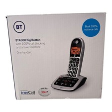 BT Single Telephone, Advanced Call Blocker, Big Button Cordless, BT4600