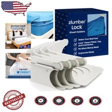 Patented Lock Sheet Holder White ABS Universal Fit Heavy-Duty Mattress Straps