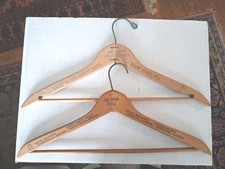 2 VINTAGE WOOD CLOTHES HANGERS-Colonial Inn Resort Hotel  Van Orman Hotel