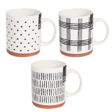 Clay Base New Bone China Coffee Mugs Tea Cups Home Black White Modern