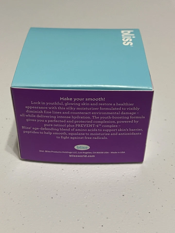 Crema hidratante profunda Bliss Youth Got This Prevent-4 + retinol puro 1,7 oz Foto 3 de 4