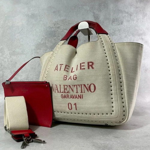 VALENTINO GARAVANI Tote Bag Atelier 01 2 Way Pouch Included Designer Casual