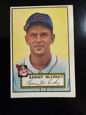 1952 Topps #300 Barney McCosky Red Back VG/VGEX WRINKLE TOP CENTER