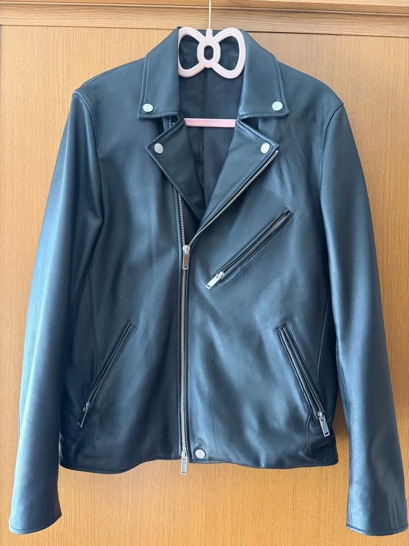 STUDIOUS Double Riders Jacket Black Lamb Leather Size 3 Made in Japan image 1
