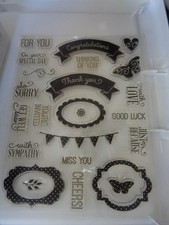 Clear Acrylic Stamp Set Words Phrases Friends Thank You Cards Scrapbook