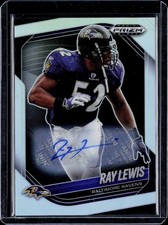2025 Panini Prizm Black #8 Ray Lewis Autographs Prizms Silver