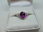 10K white gold red sapphire ring size 7