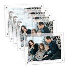 Acrylic Picture Frames 6x8 Inches - 5 Pack Clear Magnetic 6x8inch-5Pack