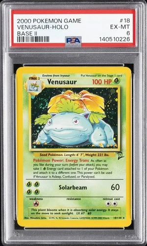 2000 POKEMON BASE SET 2 #18 VENUSAUR-HOLO PSA 6
