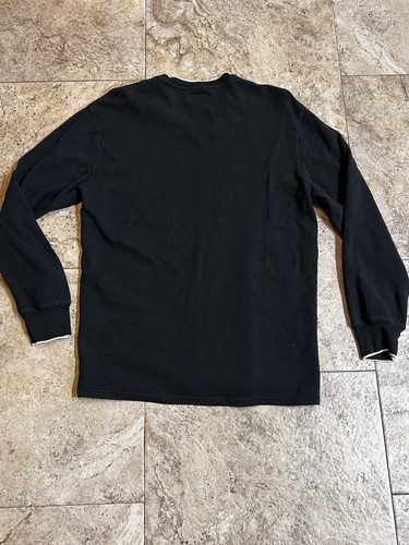Polo Ralph Lauren V Neck Waffle Knit Shirt Mens 2XL Black White Thermal Pony - Picture 3 of 5