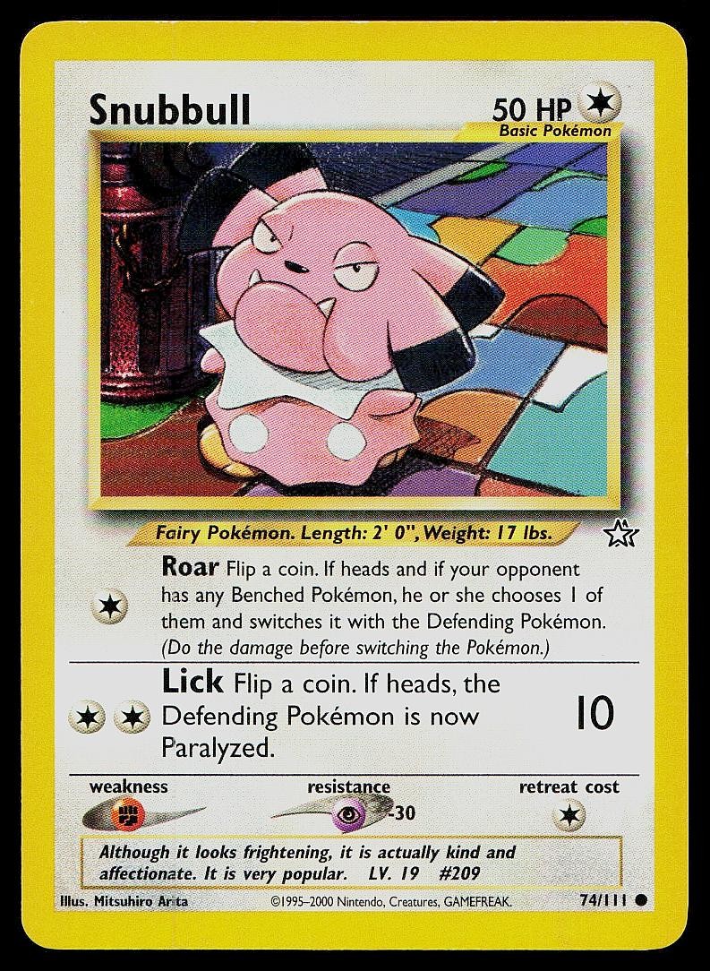 Pokemon Card Neo Genesis Snubbull 74/111 Common