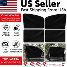 4x Magnetic Car Side Front Rear Window Sun Shade Cover Mesh Shield Uv Protection