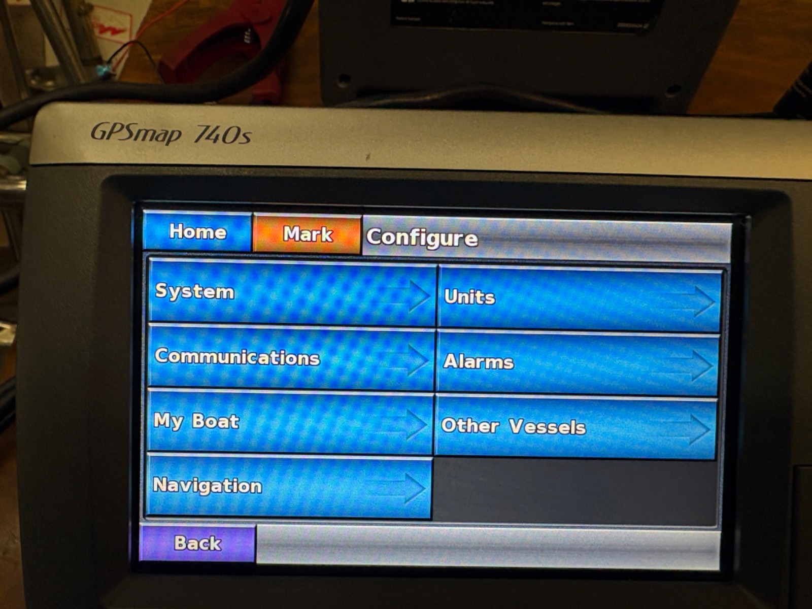 GARMIN 740S GPS MAP TOUCH SCREEN CHARTPLOTTER W/SUN COVER POWER CORD...