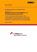 Zur Bewertung Der Nachhaltigkeit Von Entwicklungszusammenarbeit Simon Valentin