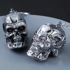 Metal Terminator Skull Head Keyring Premium Quality Heavy Skull Keychain