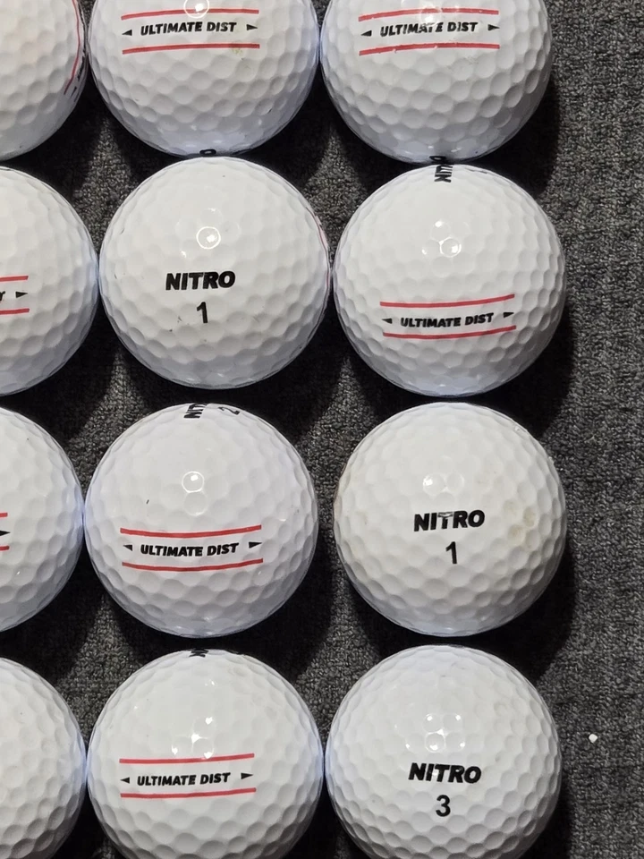 1 docena de pelotas de golf Nitro Ultimate Distance usadas de calidad (etiqueta roja) Foto 3 de 3