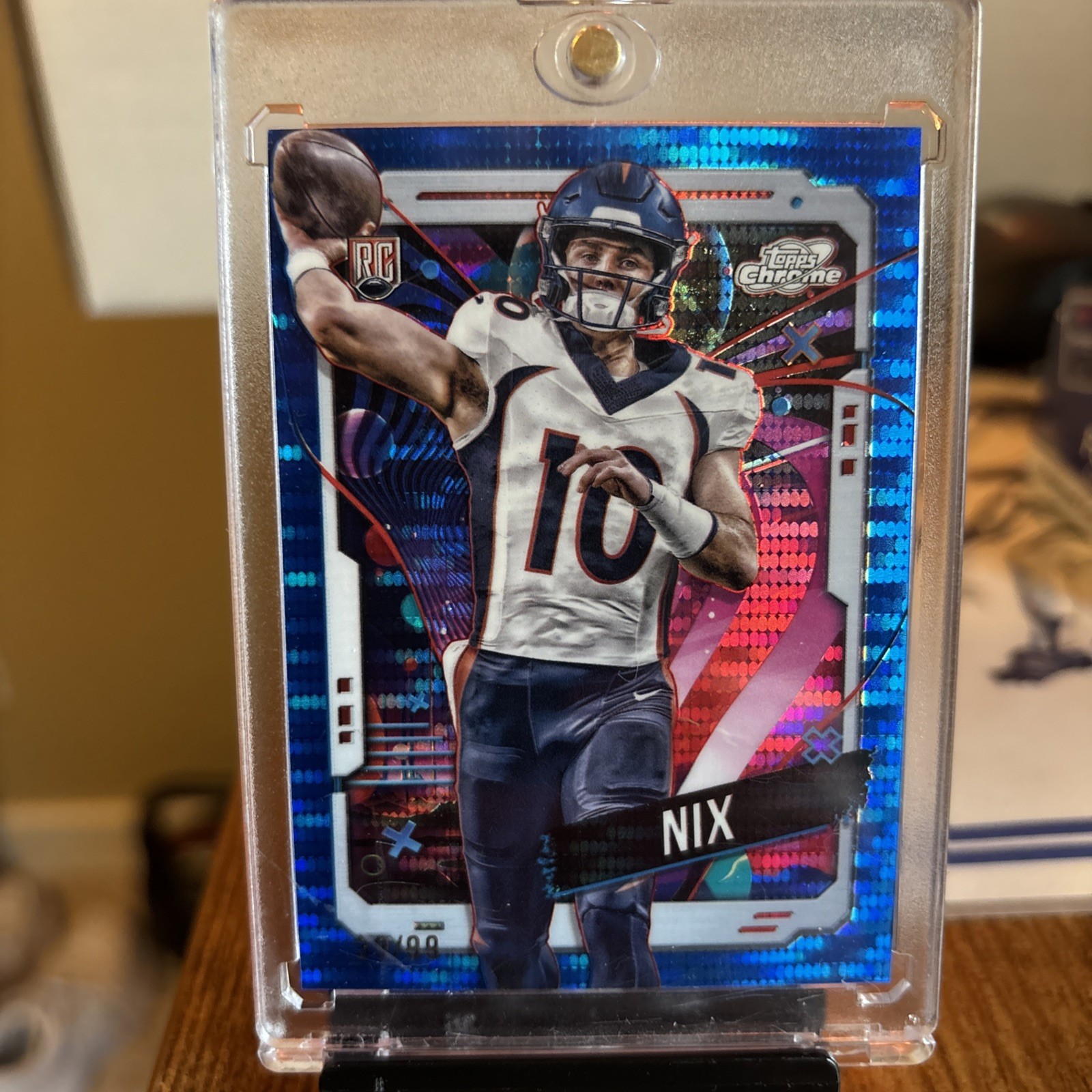2024 Topps Cosmic Chrome - Rookies Bo Nix #127 Blue Moon Refractor 39/99 (RC)