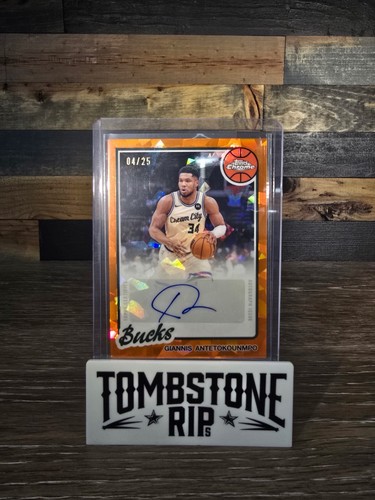 2025-26 Topps Chrome Update Sapphire Giannis Antetokounmpo Orange Auto #/25