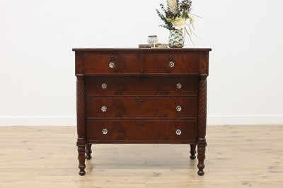 princess polly baby blue dress Empire 1830 Antique Flame Mahogany Dresser Chest Glass Knobs #56411