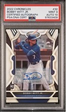 Bobby Witt Jr. 2022 Chronicles Certified Auto RC PSA 9/10 Rookie Card Royals