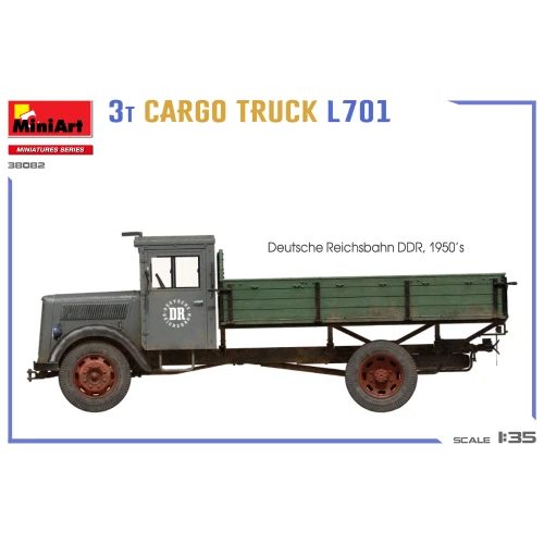 3T CARGO TRUCK L701 KIT 1:35 Miniart Kit Camion Modellino Nuovo - Immagine 4 di 4
