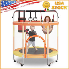 60" Trampoline for Kids Mini Toddler Trampoline with Safety Net Indoor Outdoor