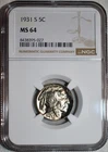 NGC MS-64 1931-S Buffalo Nickel, Cartwheeling, Tougher Date specimen.