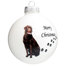 SIKORA Hund Weihnachtskugel Glas Print Motiv Christbaumschmuck Ornament Figur