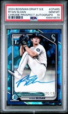 2024 Bowman Chrome Draft Sapphire Ryan Sloan 1st Auto /199 PSA 10 Mariners