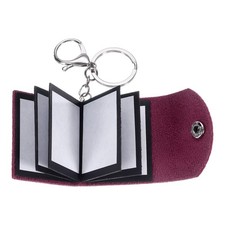 Personalized Leather Mini Photo Album Keychain with 10 Pictures, Dark Brown