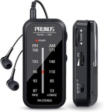 Prunus J985 Portable Pocket Radio AM FM Stereo Tuner with Earphones