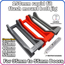 Flush mount door bolt template - 35,40, 44 or 55mm depth -150mm x 20mm  INC P&P