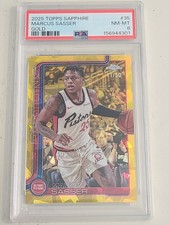 2025-26 Topps Chrome Sapphire Marcus Sasser #35 Gold Refractor /50 Pistons PSA 8