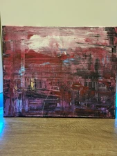 "Bonfire" 16in X 20in ABSTRACT ACRYLIC ON CANVAS ORIGINAL ART