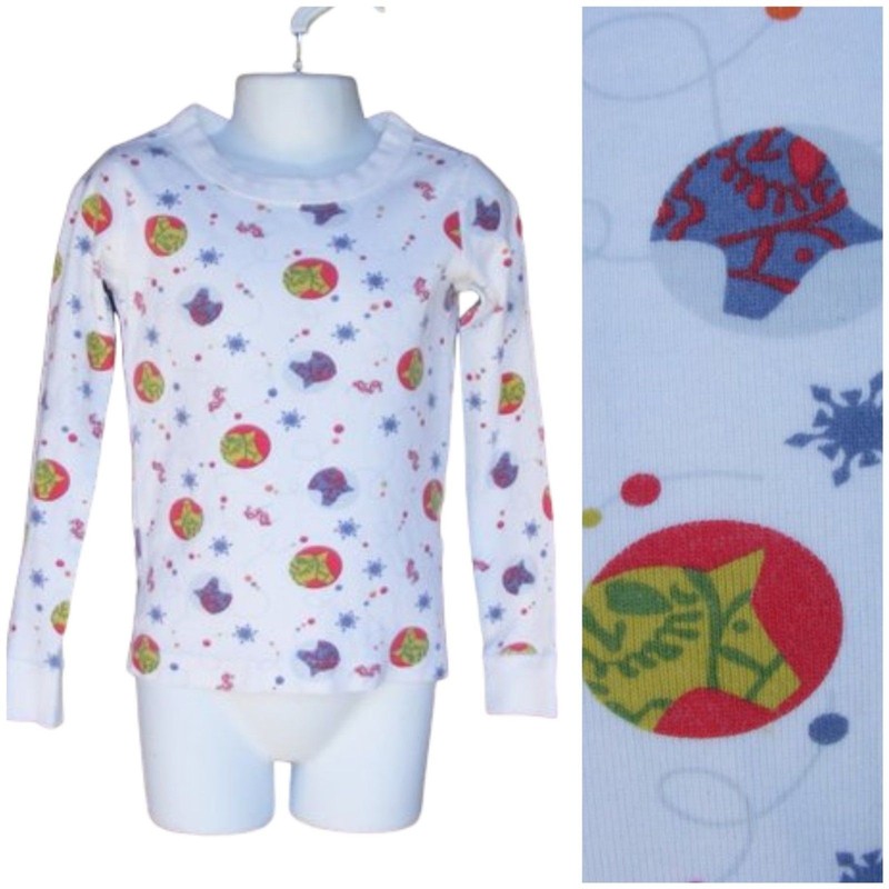 HANNA ANDERSSON Sleep Shirt, 110/5 Horse Heads, White, Multicolor Dots, LS