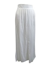 Becca by Rebecca Virtue Women's Cotton Gauzy Slit Skirt Swim Cover-Up L, White 
