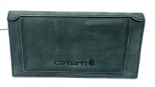 Carhartt Men's Triple-Stitch Rodeo Wallet Gray Leather Suede Texture