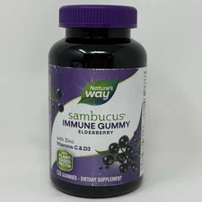 Natures Way Sambucus Elderberry Gummies Immune Support 120 Count New Exp 02/26