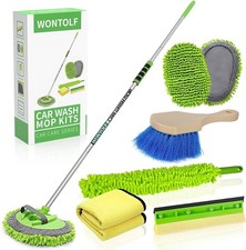 62'' Car Wash Brush with Long Handle Chenille Microfiber Car Wash Mop Mitt Kit