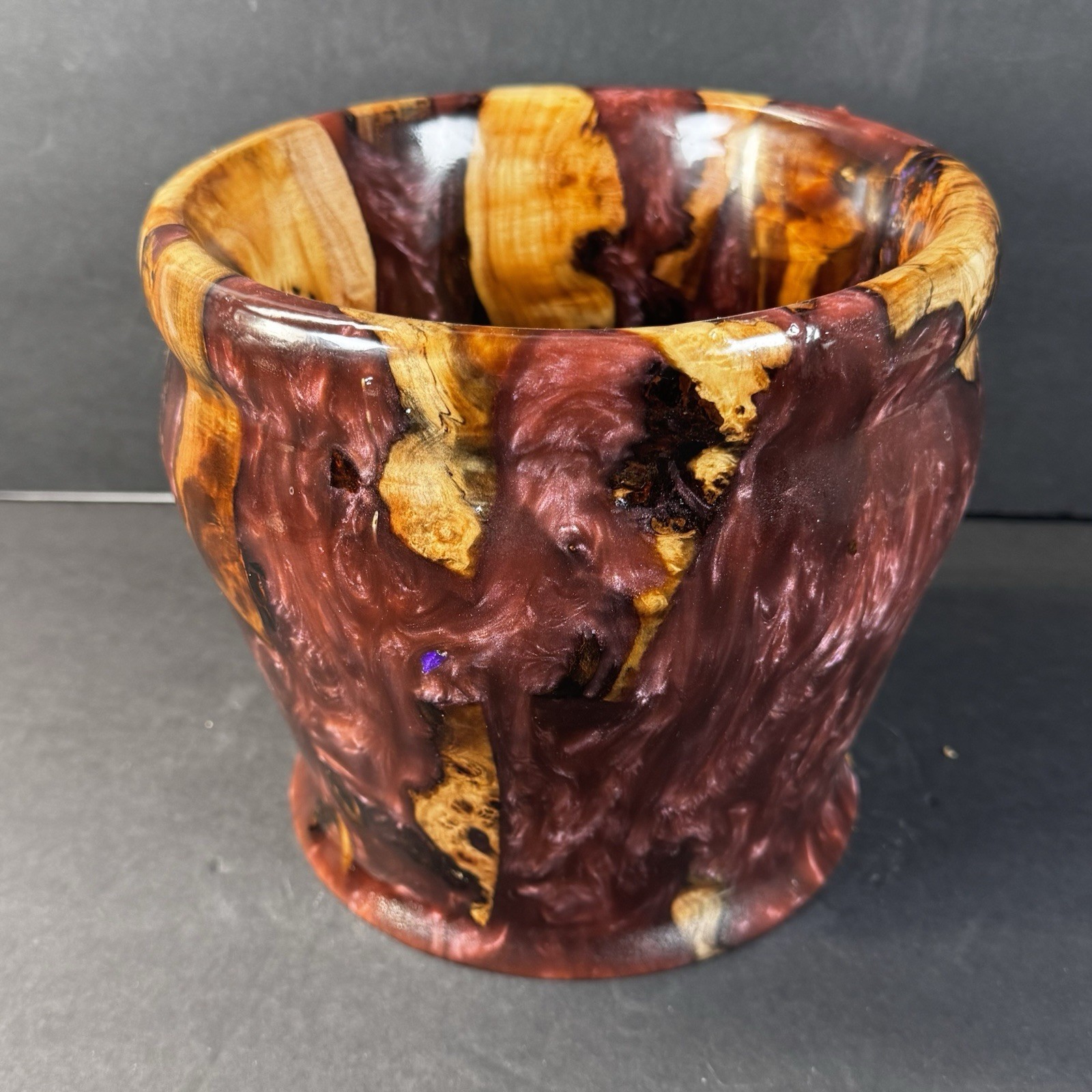 Handmade Pecan Wood and Resin Bowl Decorative Unique