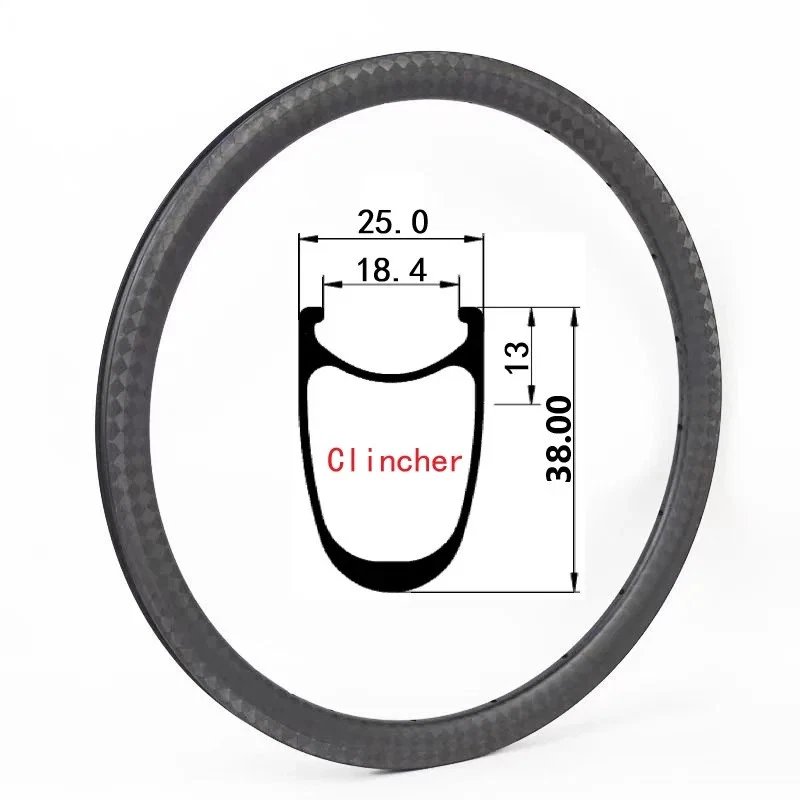 Juego de ruedas de bicicleta de llanta única de carbono de 24 pulgadas rueda cubierta de freno de disco 25 mm 30 mm de ancho Foto 4 de 4