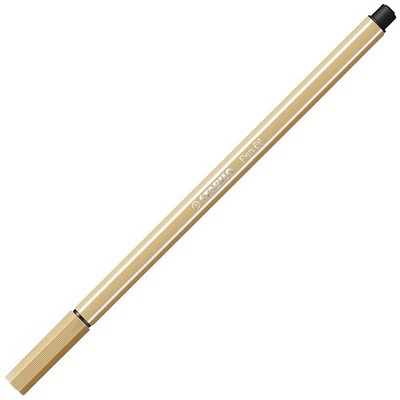 STABILO Pen 68 Felt-Tip Drawing Pens Medium Bullet Tip 1 mm Light Ochre Pack of