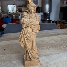 Vintage Statue Madonna Mutter Gottes Holz Handgeschnitzt Karin Barth 38cm