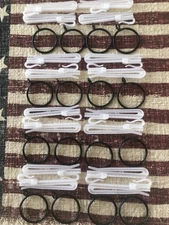 16 Pcs 1.5" Metal Curtain Rings Black with Adjustable Plastic clips